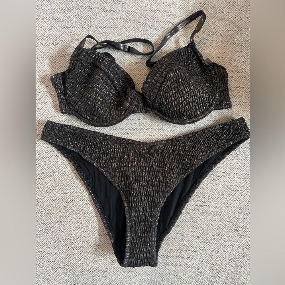 VETCHY. CABO BIKINI SILVER SET SIZE LARGE